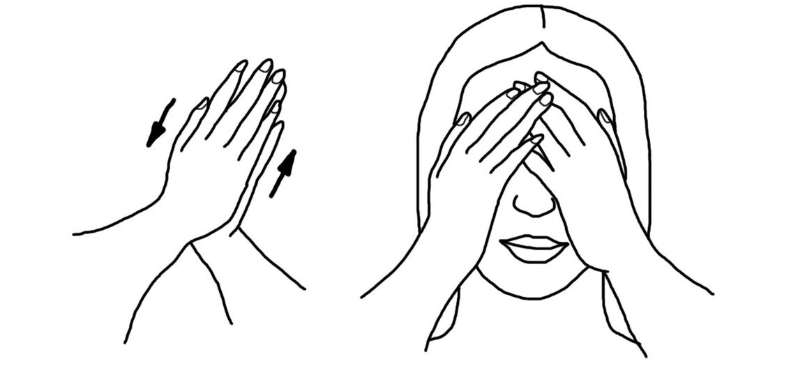 Palming is a popular exercise to relax the eye muscles.